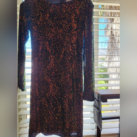 Shimmer & Shine ✨ Multicolor Sequin Long Sleeve Dress - Picture 1 of 2